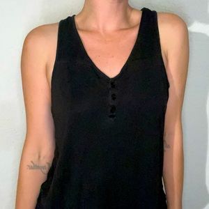 🖤 Silence and Noise Black Cami with Buttons and Open Back